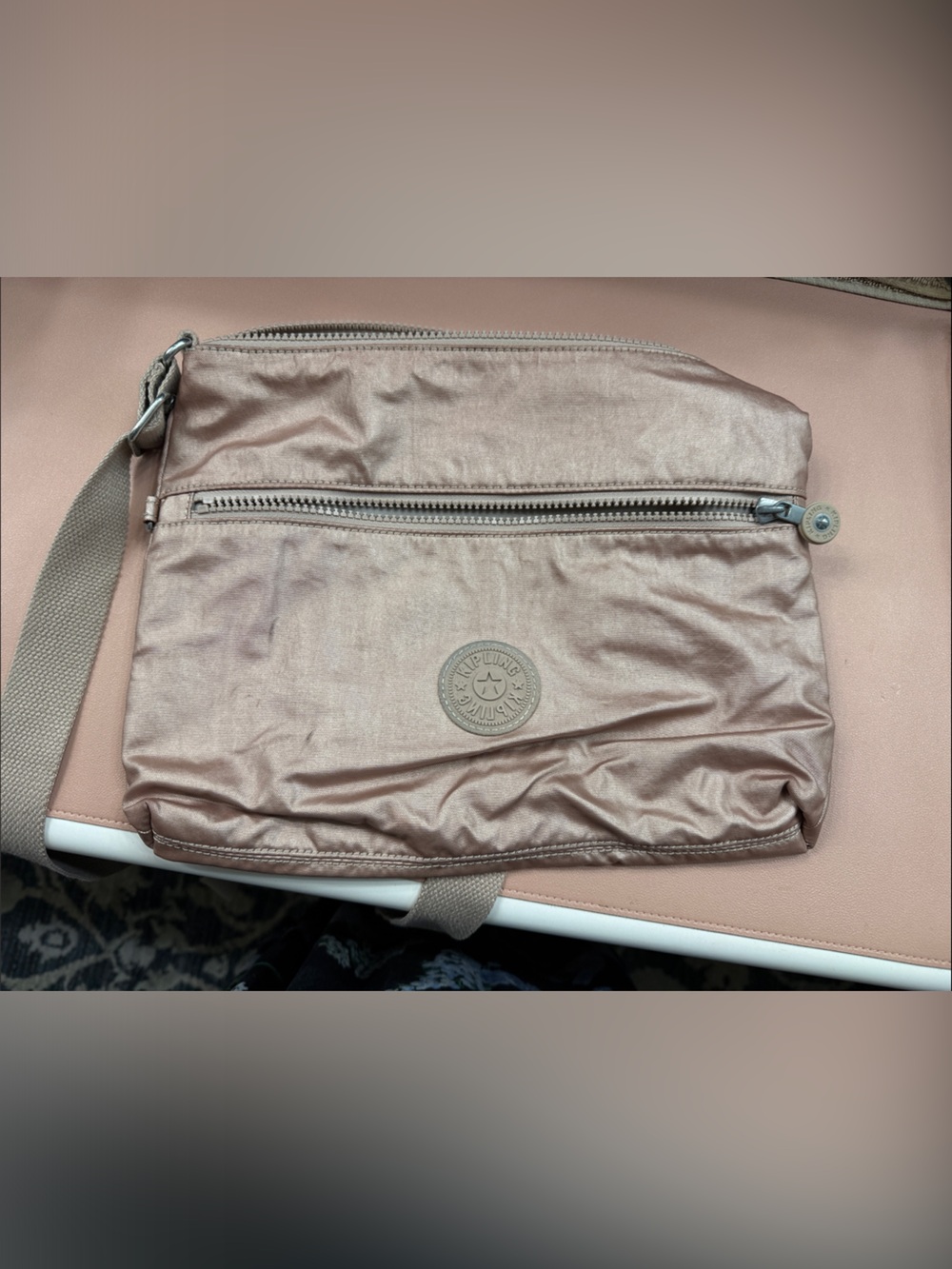Kipling Metallic Blush Shoulder Crossbody